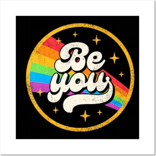 Be You Pride Lgbtq Gay Lgbt Ally Rainbow Flag Posters and Art